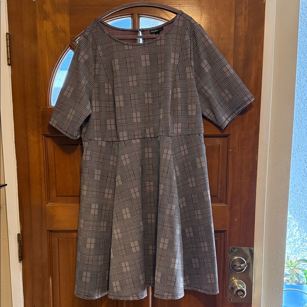 Torrid Black and Gray Plaid Mini Dress
